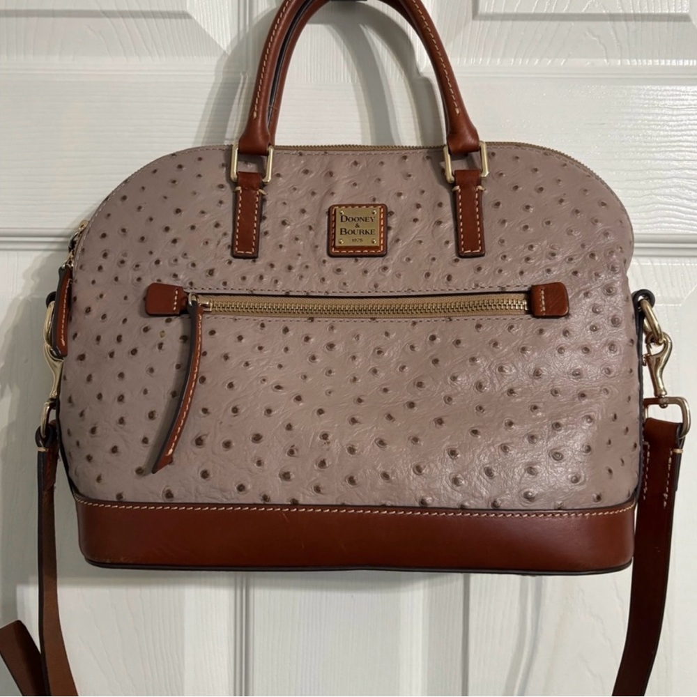 Dooney & Bourke Taupe and Brown Satchel